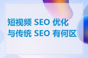 短视频 SEO 优化与传统 SEO 有何区别