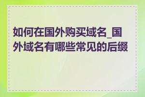 如何在国外购买域名_国外域名有哪些常见的后缀名