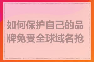 如何保护自己的品牌免受全球域名抢注