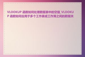 VLOOKUP 函数如何处理数据表中的空值_VLOOKUP 函数如何应用于多个工作表或工作簿之间的数据关联