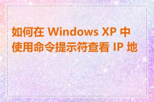 如何在 Windows XP 中使用命令提示符查看 IP 地址