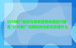 SEM推广如何与其他营销渠道进行整合_SEM推广与网站优化的关系是什么