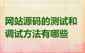 网站源码的测试和调试方法有哪些