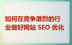 如何在竞争激烈的行业做好网站 SEO 优化