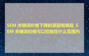 SEM 关键词价格下降的原因有哪些_SEM 关键词价格可以控制在什么范围内