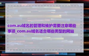 com.au域名的管理和维护需要注意哪些事项_com.au域名适合哪些类型的网站