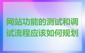 网站功能的测试和调试流程应该如何规划