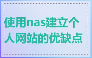 使用nas建立个人网站的优缺点