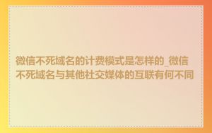 微信不死域名的计费模式是怎样的_微信不死域名与其他社交媒体的互联有何不同