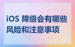 iOS 降级会有哪些风险和注意事项