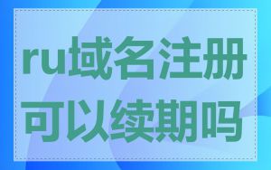 ru域名注册可以续期吗