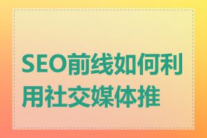 SEO前线如何利用社交媒体推广