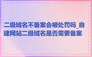 二级域名不备案会被处罚吗_自建网站二级域名是否需要备案