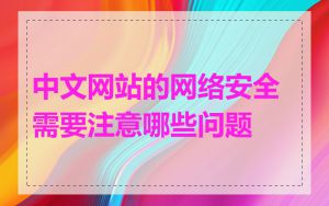 中文网站的网络安全需要注意哪些问题