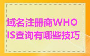 域名注册商WHOIS查询有哪些技巧