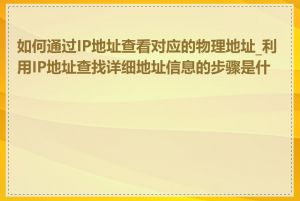 如何通过IP地址查看对应的物理地址_利用IP地址查找详细地址信息的步骤是什么