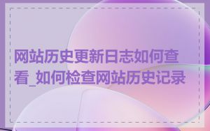 网站历史更新日志如何查看_如何检查网站历史记录