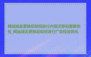 网站域名更换后如何进行内容迁移和重新优化_网站域名更换后如何进行广告投放优化