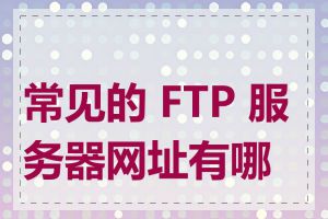 常见的 FTP 服务器网址有哪些