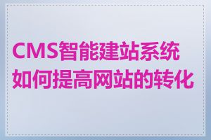 CMS智能建站系统如何提高网站的转化率