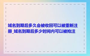 域名到期后多久会被收回可以被重新注册_域名到期后多少时间内可以被抢注