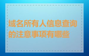 域名所有人信息查询的注意事项有哪些