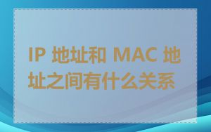 IP 地址和 MAC 地址之间有什么关系