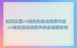 如何设置cn域名的自动续费功能_cn域名自动续费失败会被删除吗