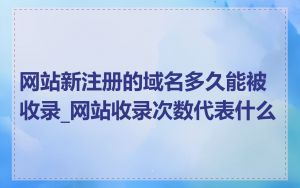 网站新注册的域名多久能被收录_网站收录次数代表什么