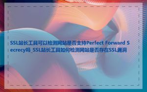 SSL站长工具可以检测网站是否支持Perfect Forward Secrecy吗_SSL站长工具如何检测网站是否存在SSL漏洞