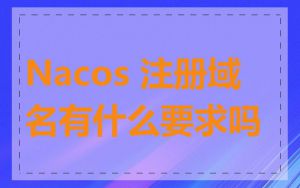 Nacos 注册域名有什么要求吗