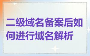 二级域名备案后如何进行域名解析