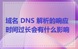 域名 DNS 解析的响应时间过长会有什么影响