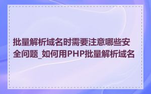 批量解析域名时需要注意哪些安全问题_如何用PHP批量解析域名