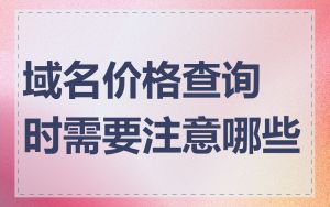 域名价格查询时需要注意哪些