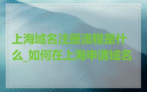 上海域名注册流程是什么_如何在上海申请域名