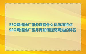 SEO网络推广服务商有什么优势和特点_SEO网络推广服务商如何提高网站的排名