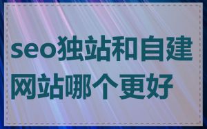 seo独站和自建网站哪个更好