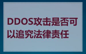 DDOS攻击是否可以追究法律责任