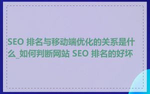 SEO 排名与移动端优化的关系是什么_如何判断网站 SEO 排名的好坏