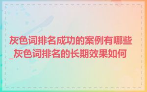 灰色词排名成功的案例有哪些_灰色词排名的长期效果如何