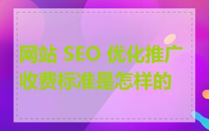 网站 SEO 优化推广收费标准是怎样的