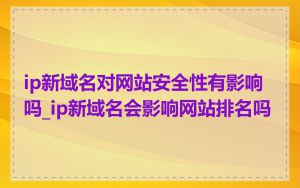 ip新域名对网站安全性有影响吗_ip新域名会影响网站排名吗