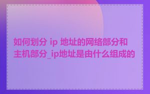 如何划分 ip 地址的网络部分和主机部分_ip地址是由什么组成的