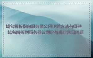 域名解析指向服务器公网IP的方法有哪些_域名解析到服务器公网IP有哪些常见问题