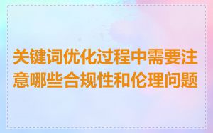 关键词优化过程中需要注意哪些合规性和伦理问题