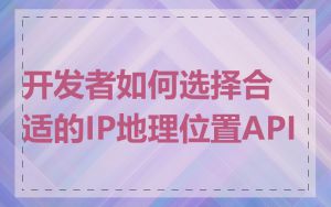 开发者如何选择合适的IP地理位置API