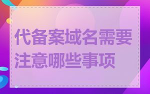 代备案域名需要注意哪些事项