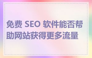 免费 SEO 软件能否帮助网站获得更多流量