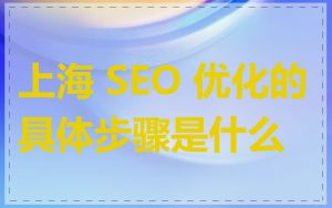 上海 SEO 优化的具体步骤是什么